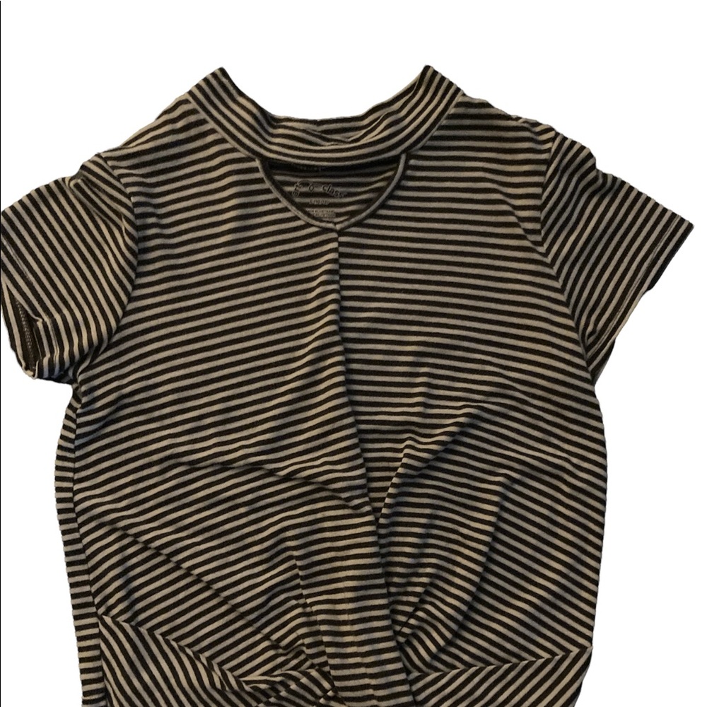 A white and black striped shirt